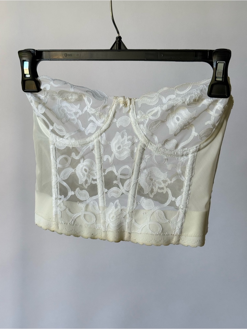 Victoria's Secret Ivory Lace Longline Bandeau Corset